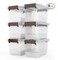 6 Pack Storage Organiser Bins with Latching Handle and Lids, 3.5 Quart Clear Storage Latch Box